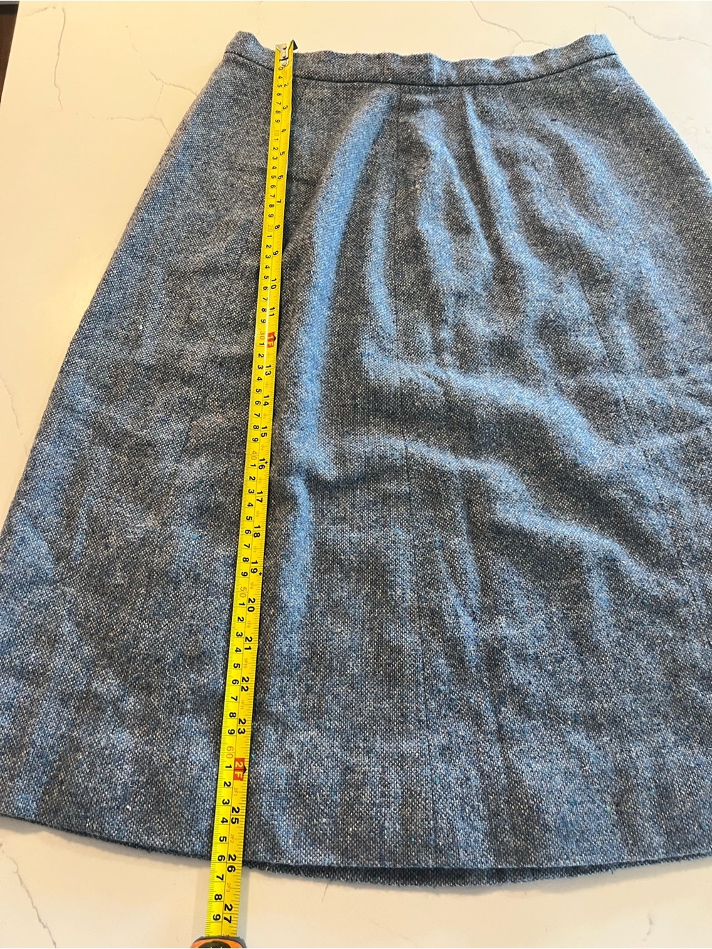 Women's A-Line Gray Wool-Blend Skirt - Picture 4 of 5